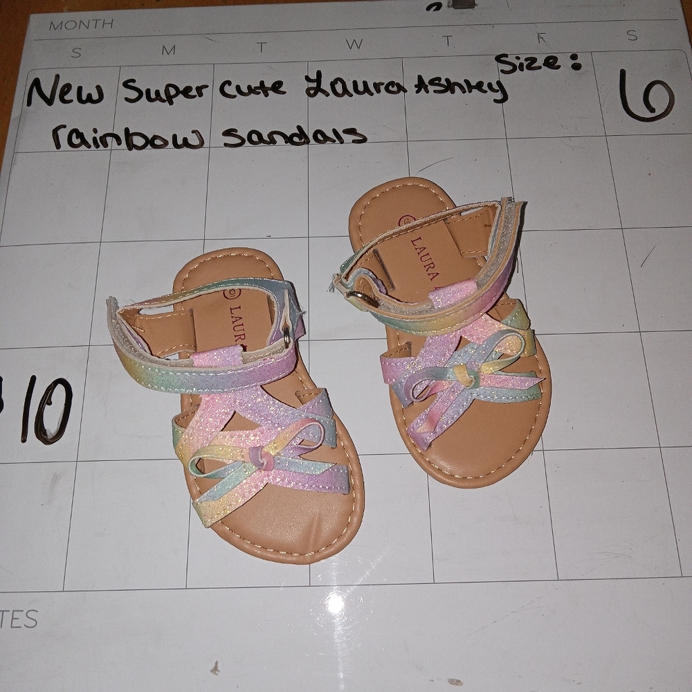 Laura Ashley rainbow sandals size 6